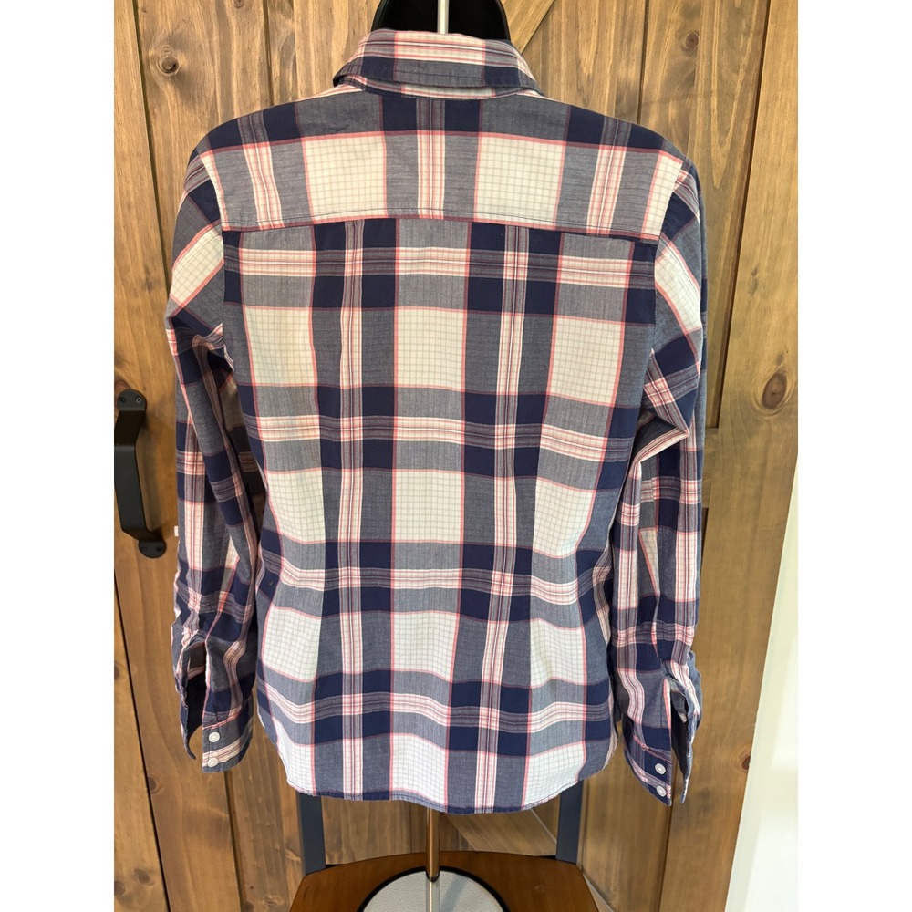 Tommy Hilfiger Womens Classic Fit Plaid Button Down Shirt Navy Pink White Size M - Picture 2 of 4